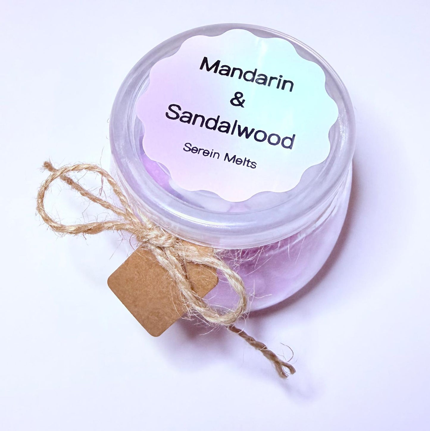 Mandarin & Sandalwood in a jar | Handmade Natural Wax Melts | Coconut & Rapeseed | Vegan & Eco-Friendly