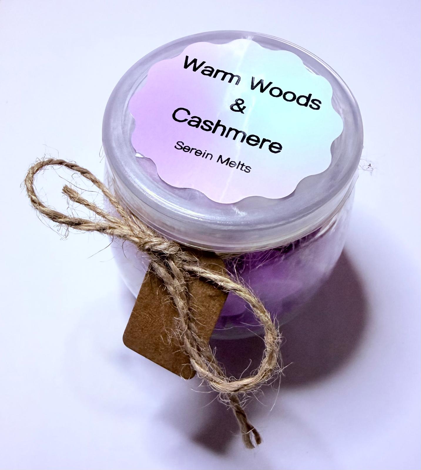 Warm Woods & Cashmere in a jar | Handmade Natural Wax Melts | Coconut & Rapeseed | Vegan & Eco-Friendly
